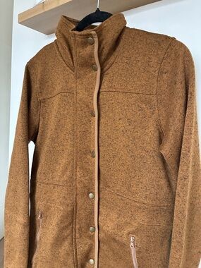 Eddie Bauer Brown Fleece Zip-Snap Sweater